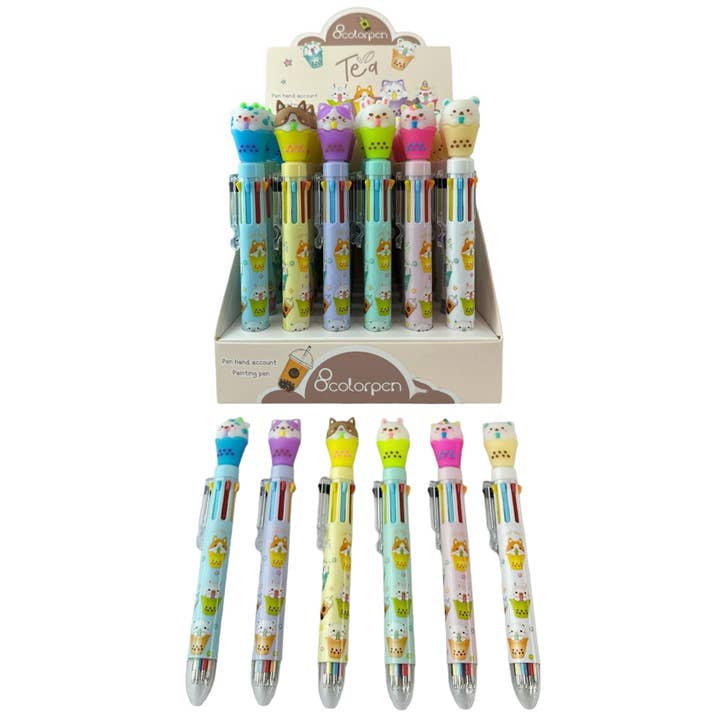 Cap Zone - Wholesale Pen - Boba Animal Pals 8-in-1 Multicolor Pen Collection