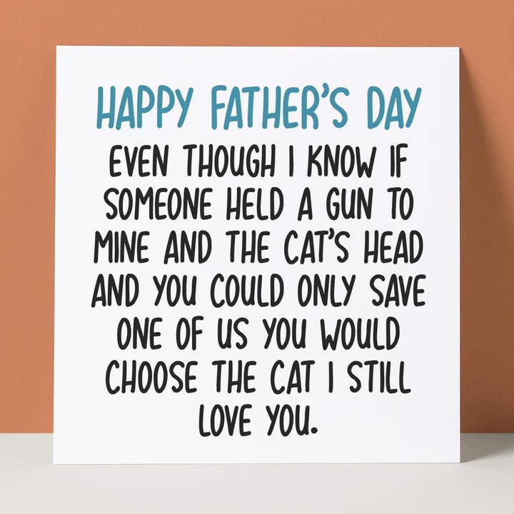 CHOOSE THE CAT - FATHER'S DAY CARD for wholesale by Pack a Punch Designs
