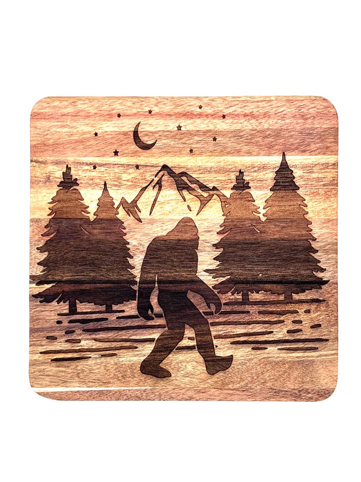 Bigfoot Sasquatch Walking in the Woods Engraved on Wood for wholesale by Lexo Creations