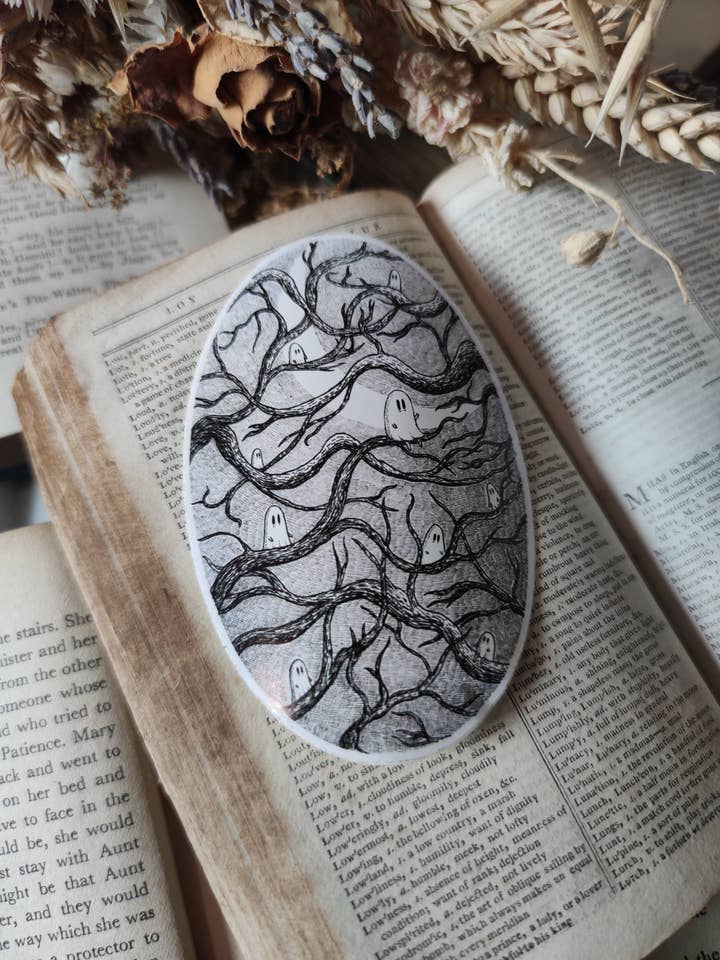 Spooky Branches Vinyl Sticker for wholesale by Jon Turner Illustration