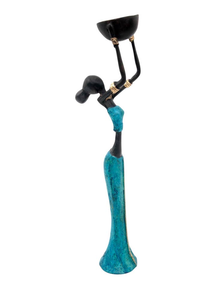 Brons Mohamadi Dermé 30 cm blauw nr. 6 voor wholesale door Lafi Bala