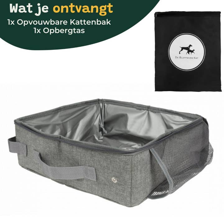De Blaffende Kat – Großhandel Haustier-Transportbox – Katze – Faltbare Katzentoilette - 45X45X15 cm - Wasserdicht