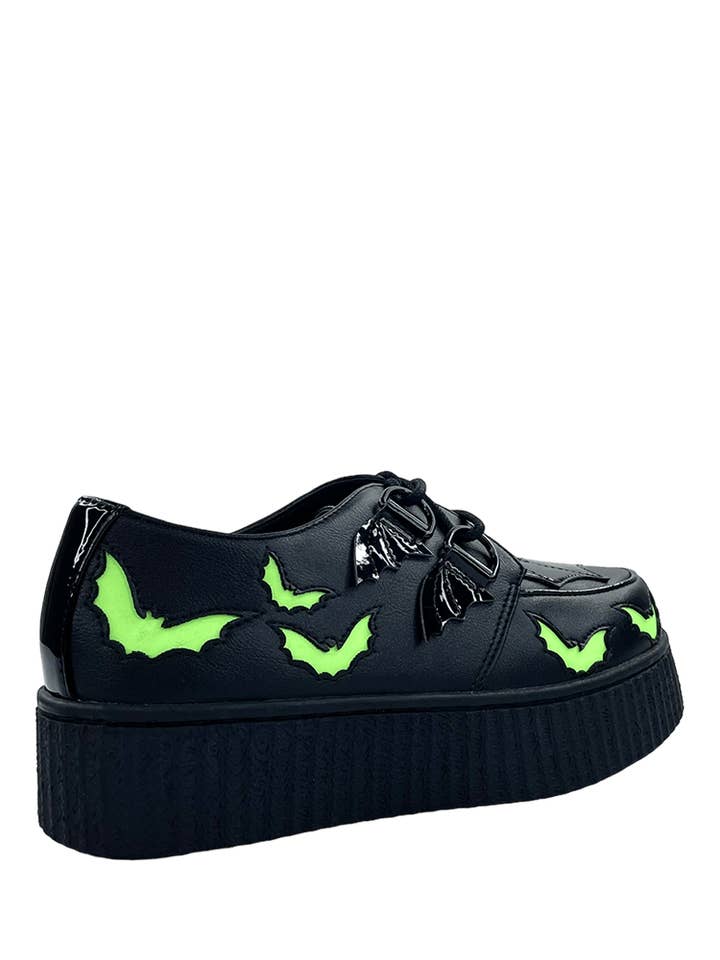 YRU Shoes - Wholesale Lifestyle trainers – Women′s - KRYPT BAT - BLACK/GREEN GLOW IN THE DARK5