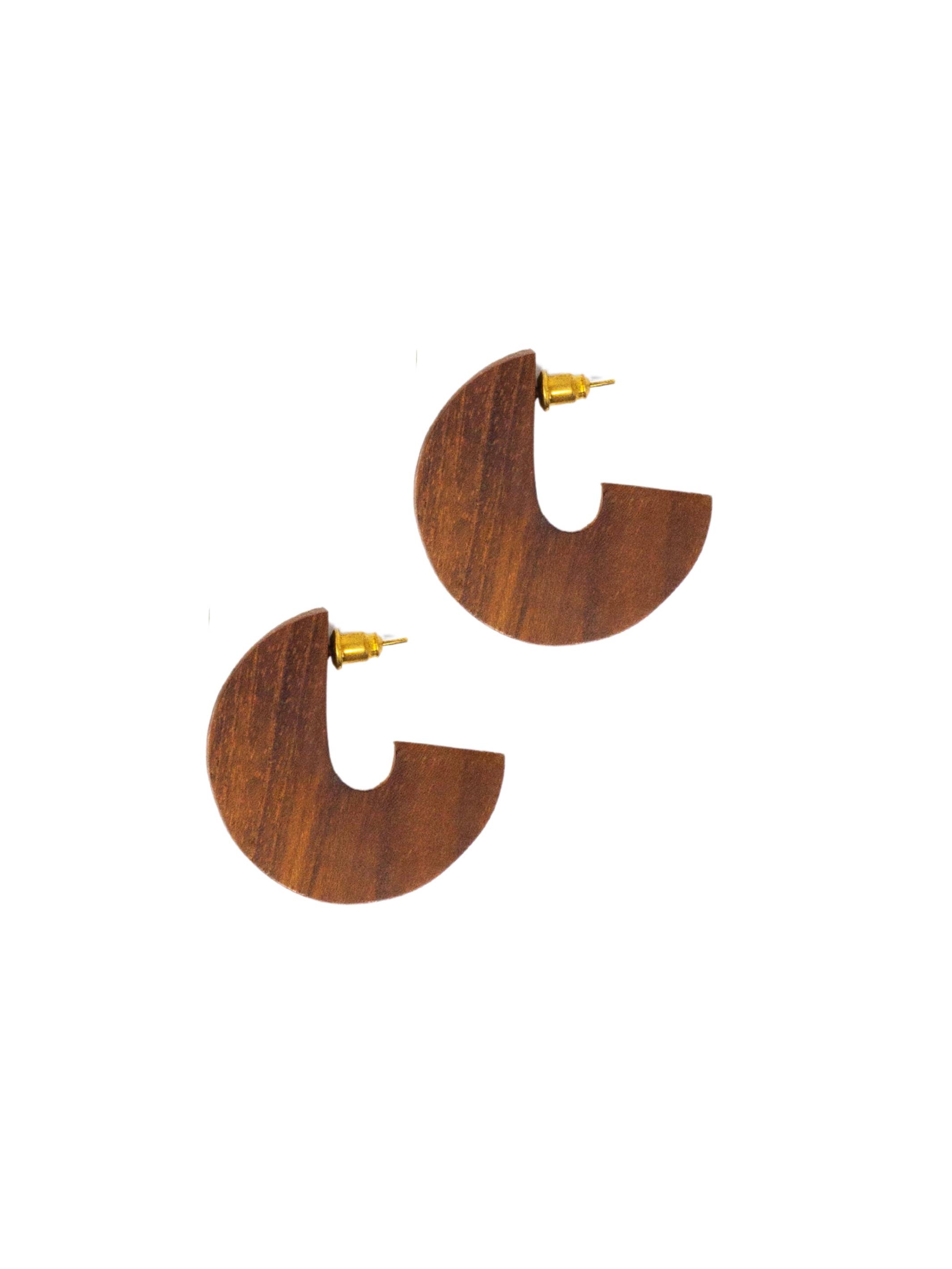 Rover & Kin - Wholesale Dangle Earrings - Wood Disc Earrings - Teak Wood0