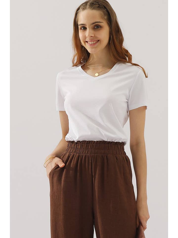 NINEXIS - Wholesale Pants - Women's - CWBLP416_EASY PULL ON LINEN CAPRIS PANTS WITH SIDE POCKET12