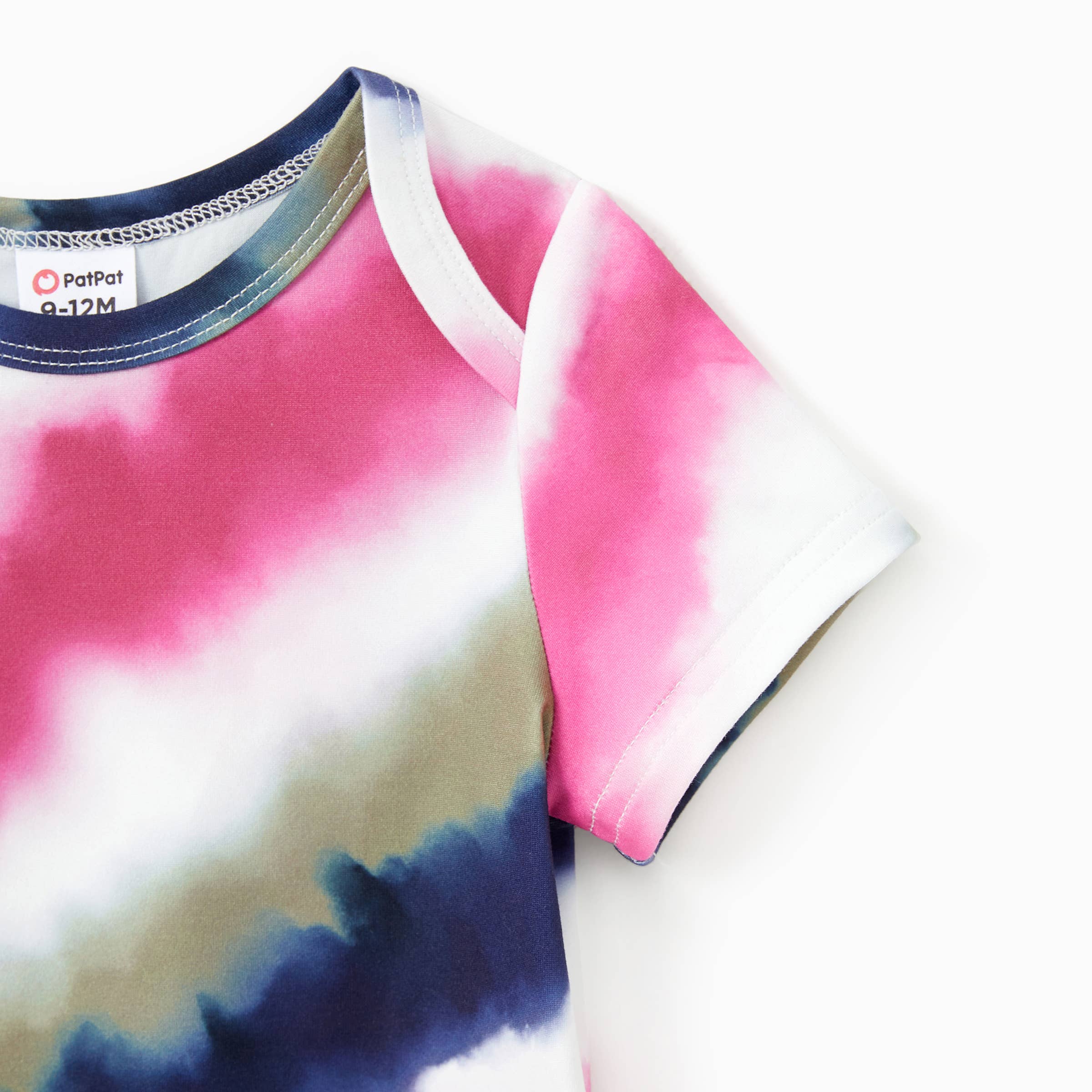 Multi color Family Matching Tie-Dye Diagonal Striped Tee or Dress for wholesale on Faire7