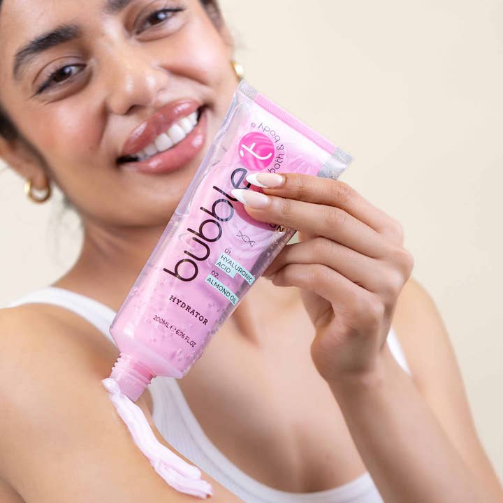 Bubble T Cosmetics - Vente Crème/lotion pour le corps - Duo de Lait Corporel à l'Acide Hyaluronique & Huile d'Amande - 200ml1