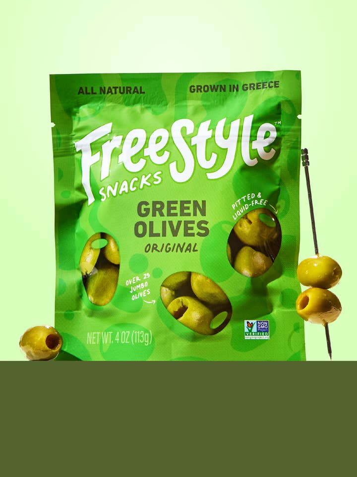 Green Olives Original 4oz - Freestyle Snacks for wholesale by Freestyle Snacks