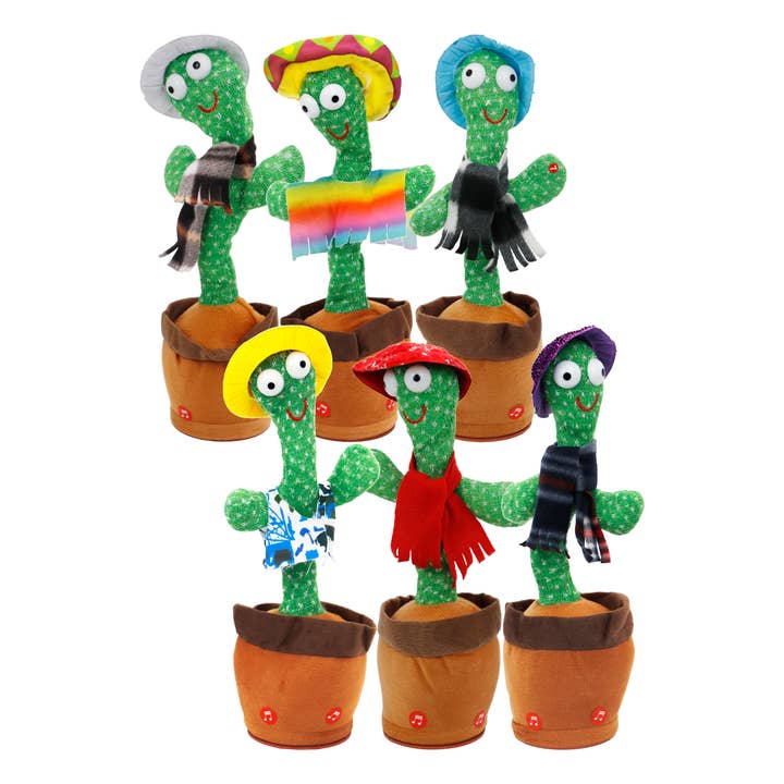 Cap Zone - Wholesale Stuffed/Plush Toy - Kids & Baby - Fiesta Sombrero Cactus Sound Mimicking Dancing Toy
