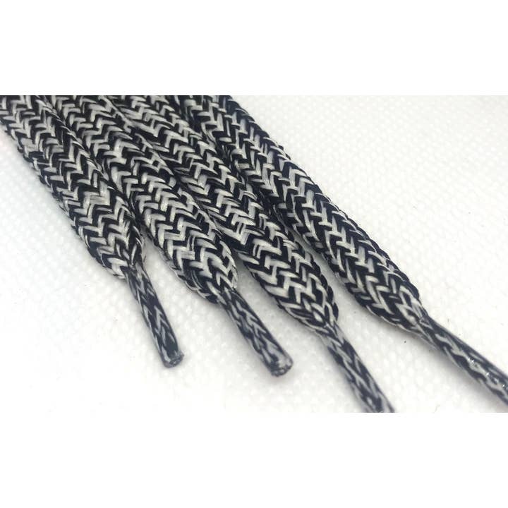 The Shoelace Factory - Wholesale Shoelaces - Unisex - Black and White Tweed Hybrid Shoelaces