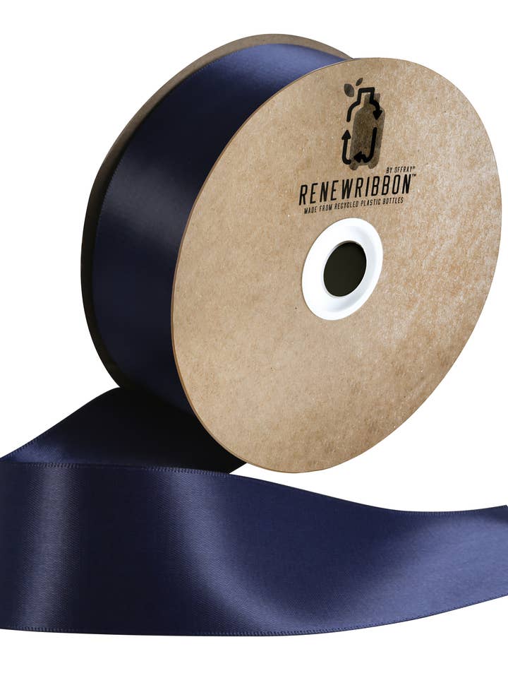 Renew Double-Face Satin Navy 1-1/2" x 50 Yards for wholesale by Berwick Offray Ribbon