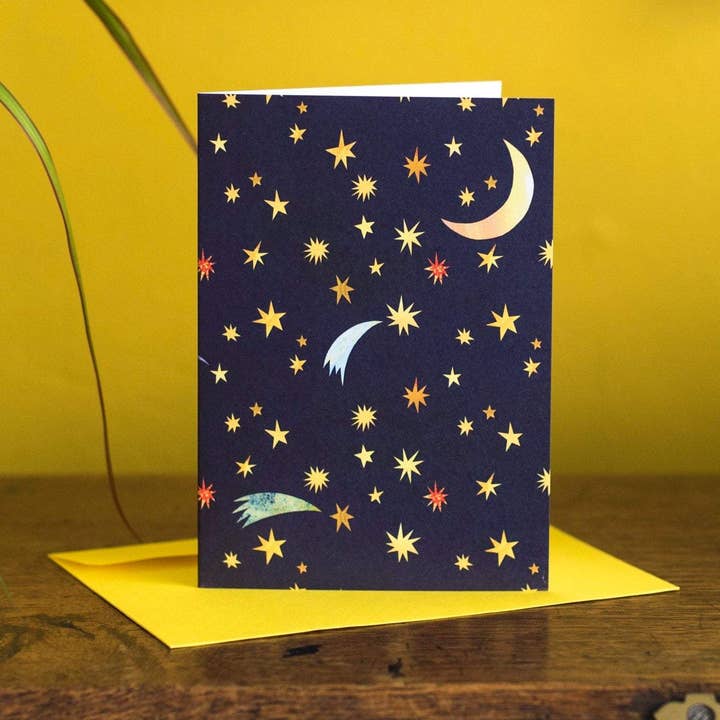 Starry Night Greetings Card for wholesale by Kate Slater