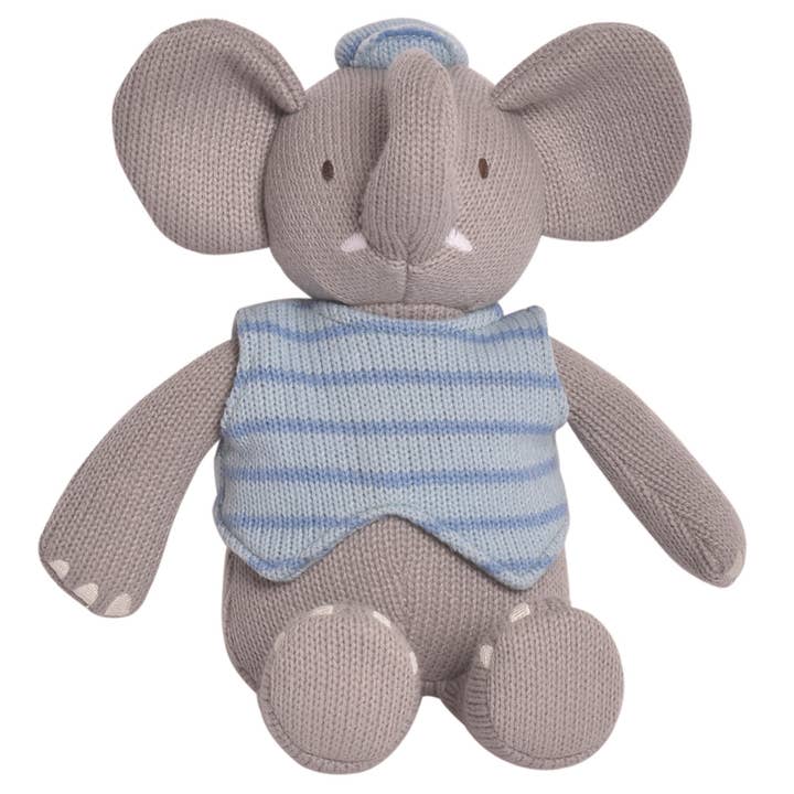 Alvin the Elephant Knitted Fabric Plush for wholesale by Tikiri Toys LLC