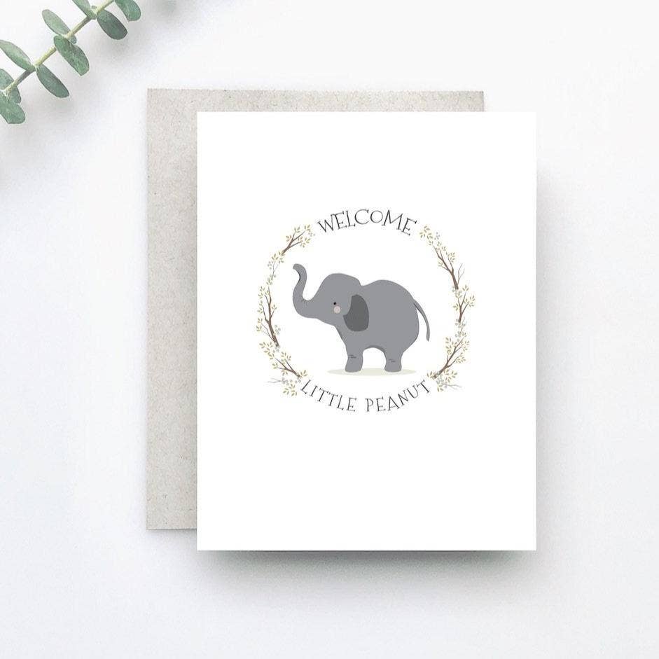 Merrily Paper - Vente Cartes bébé - Welcome Little Peanut Baby Card