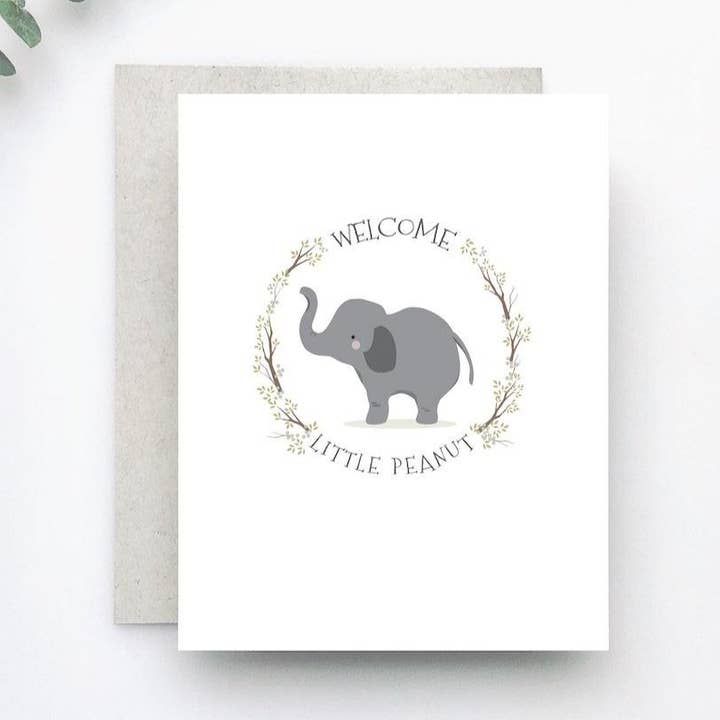 Merrily Paper - Vente Cartes bébé - Welcome Little Peanut Baby Card0