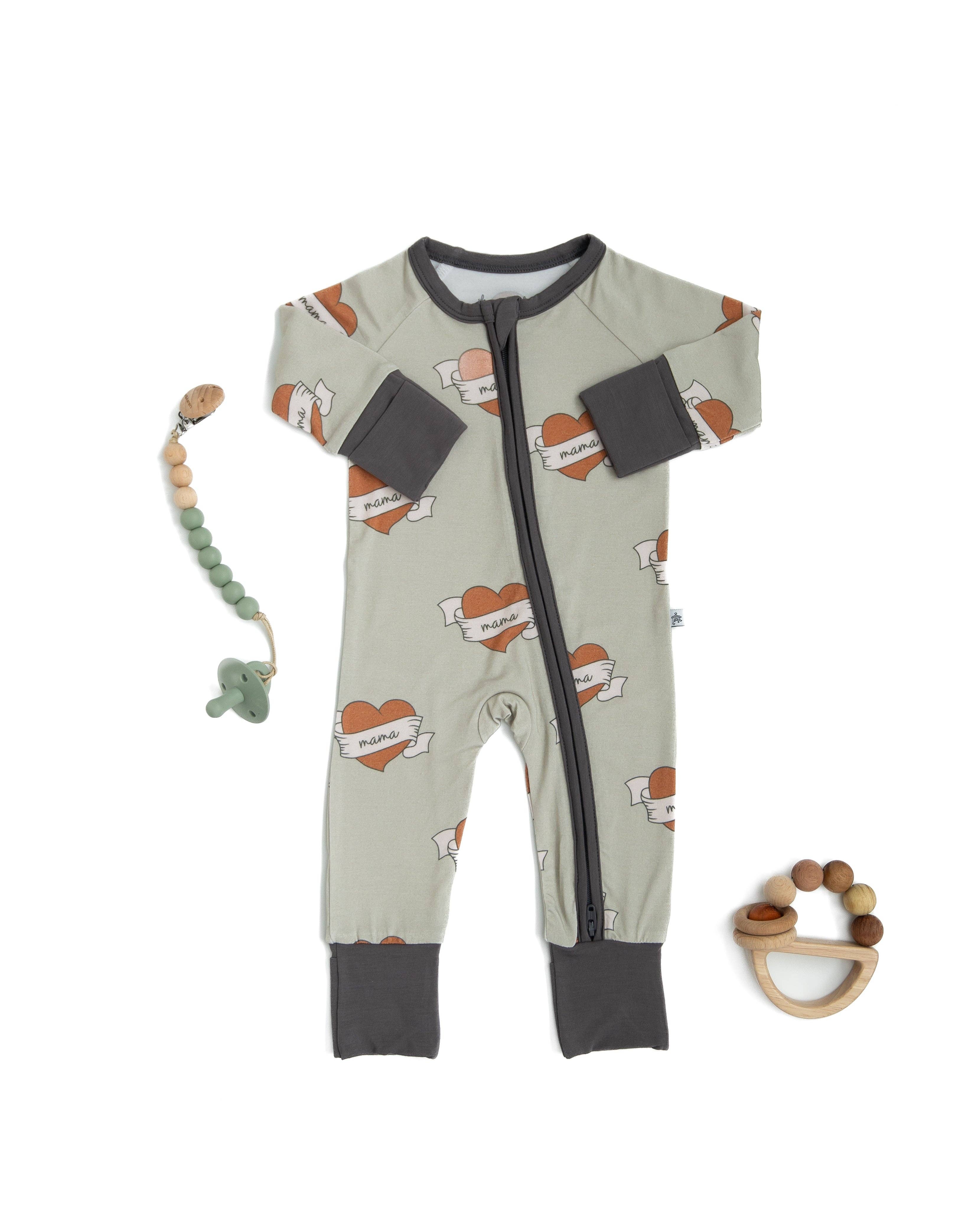 HUGGA BABIES - Wholesale Sleepsuit - Baby - I Heart Mama Bamboo Zipper Lounger4