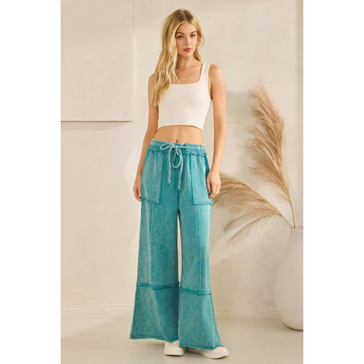 Calça de Moletom Mineral Washed com Tecido Felpado (SP7055-A) por atacado de Sage + Fig