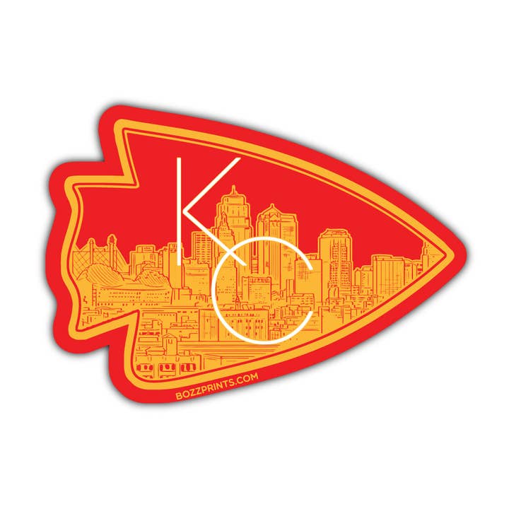 Kansas City Arrowhead Sticker/Magnet for wholesale by Bozz Prints