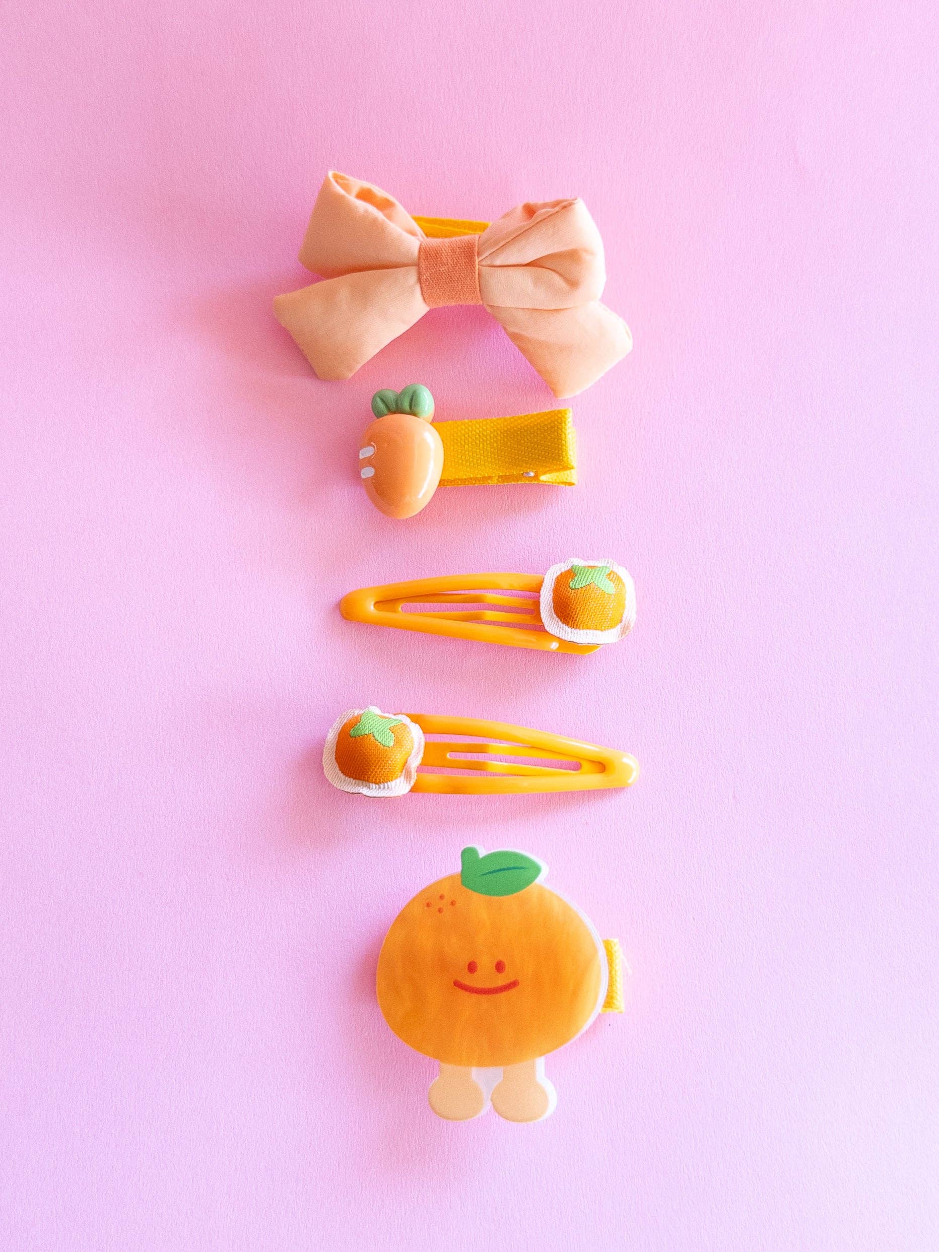 Eggy Cakes - Wholesale Hair Clip - Kids - Clementine Puffy Bow Set2