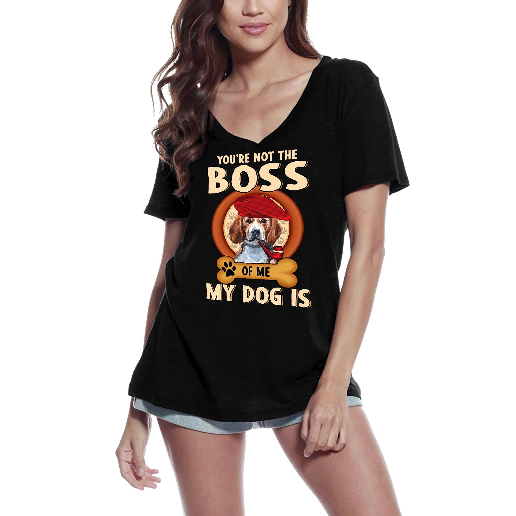 Black ULTRABASIC Women's T-Shirt Beagle Cute Dog Lover - Short Sleeve Tee Shirt Quote Tops for wholesale on Faire0