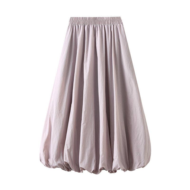 VividLux - Wholesale Skirt - Women's - High Waist Paperbag Lantern Skirt – Women's Midi Skirt1