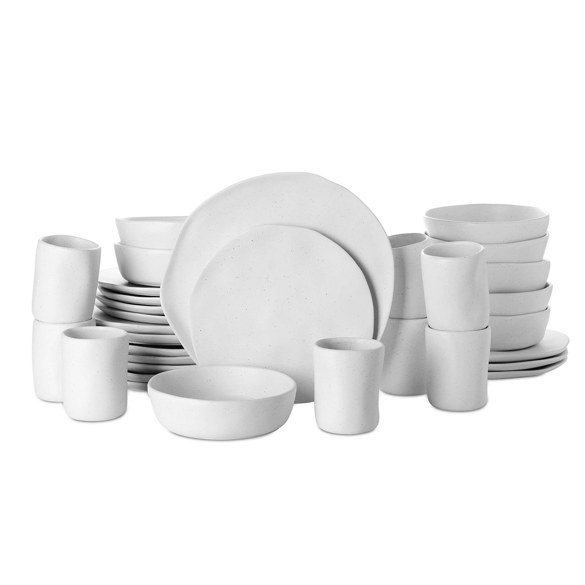 Stone  Lain - Wholesale Dinnerware Set - Hekonda Stoneware Dinnerware Set - White Speckled1