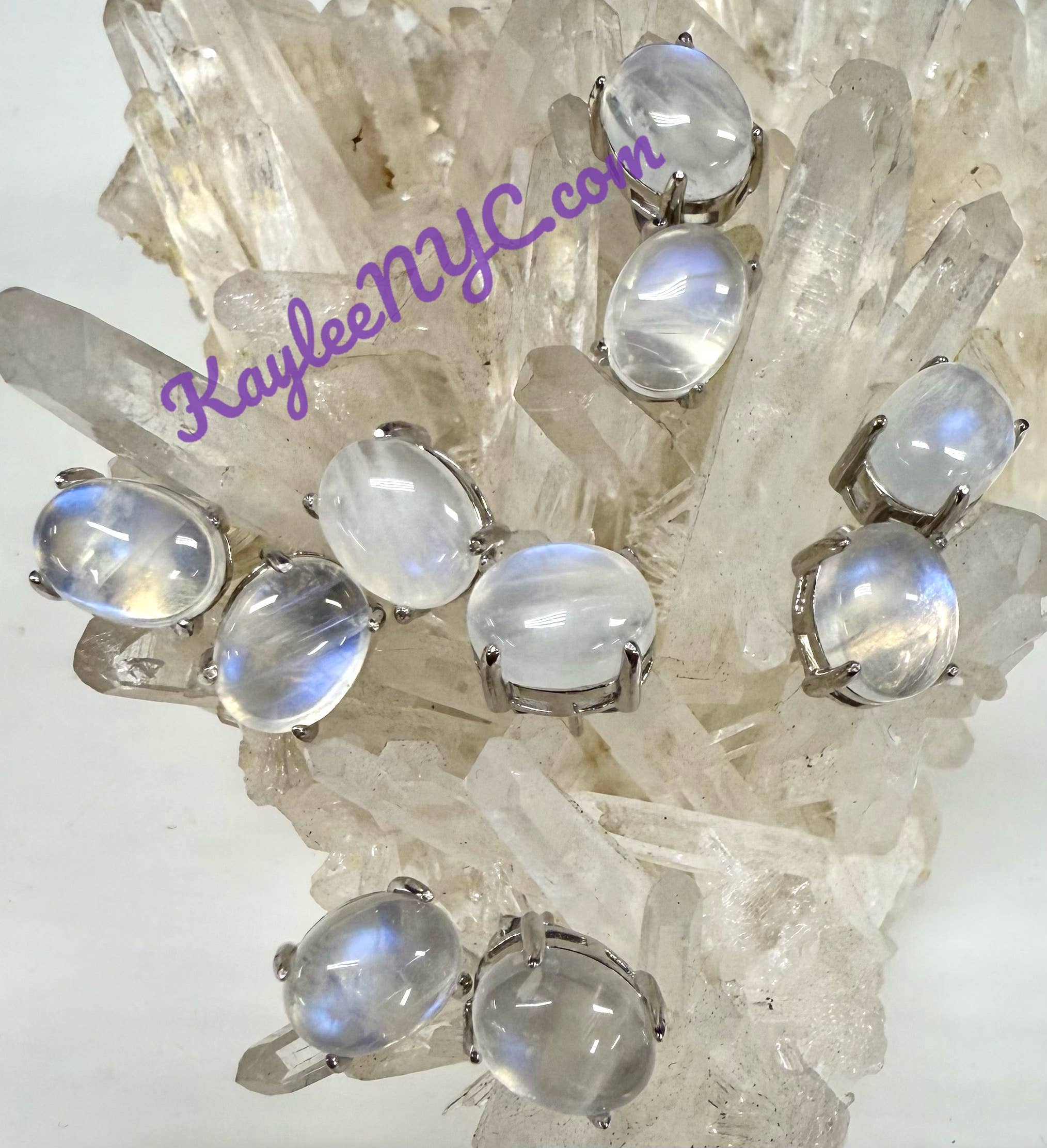 KayleeNYC - Wholesale Stud/Post Earrings - Natural Moonstone sterling Silver(925) Earring Studs1