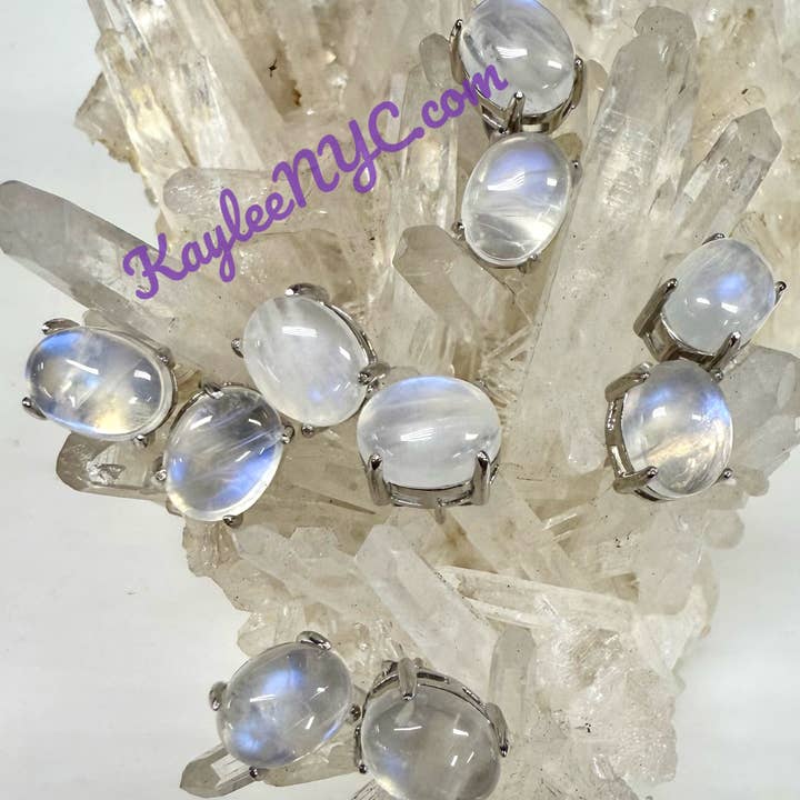 KayleeNYC - Wholesale Stud/Post Earrings - Natural Moonstone sterling Silver(925) Earring Studs1