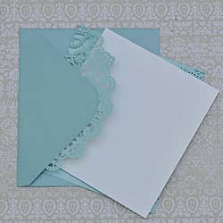 Imaginediy - Wholesale Invitations - Doily Turquoise Wedding Invitation with Insert and Envelope1