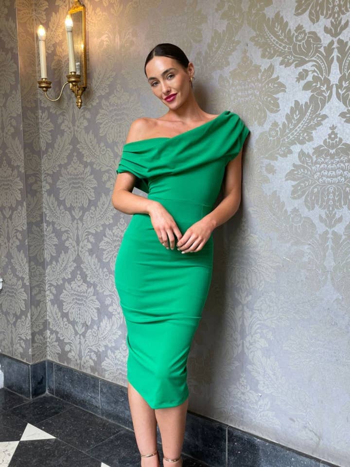 Atom Label - Wholesale Dress - Women's - SALE Janus dress in emerald green0