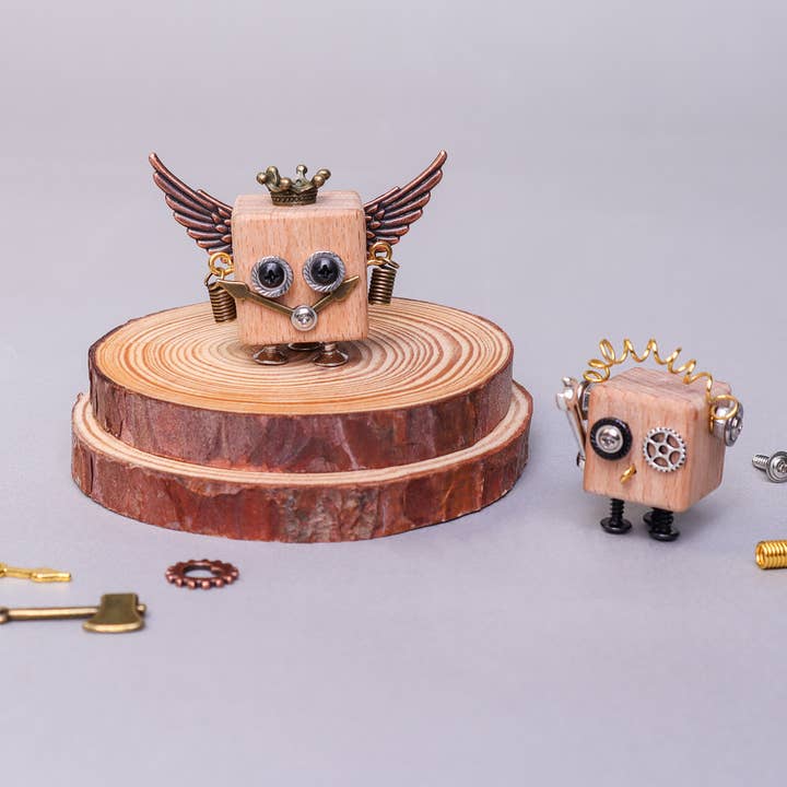 Kitsville - Wholesale DIY Craft Kit - DIY Timberbot Kit, Build 2 Wooden Robots7