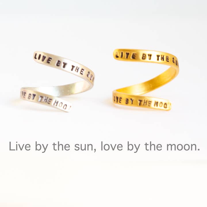 Live by the Sun, Love by the Moon Wrap Ring for wholesale by Chocolate and Steel
