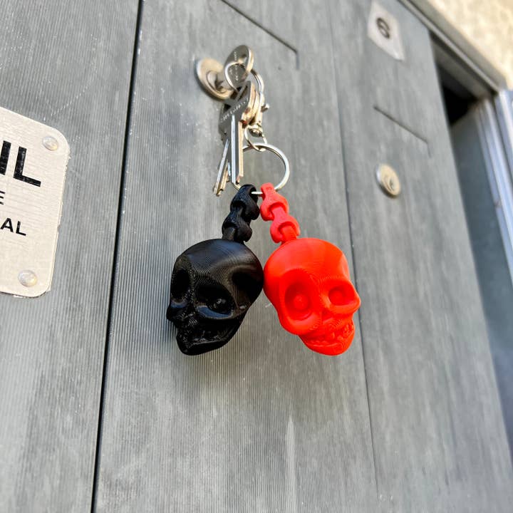 NumanPrints - Wholesale Keychain - Unisex - Skull KeyChain Flexi Spine 3D Printed Print With
