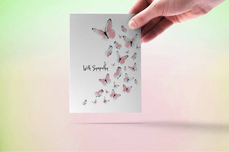 Liyana Studio - Wholesale Sympathy Card - Butterflies Sympathy - Sympathy Card2
