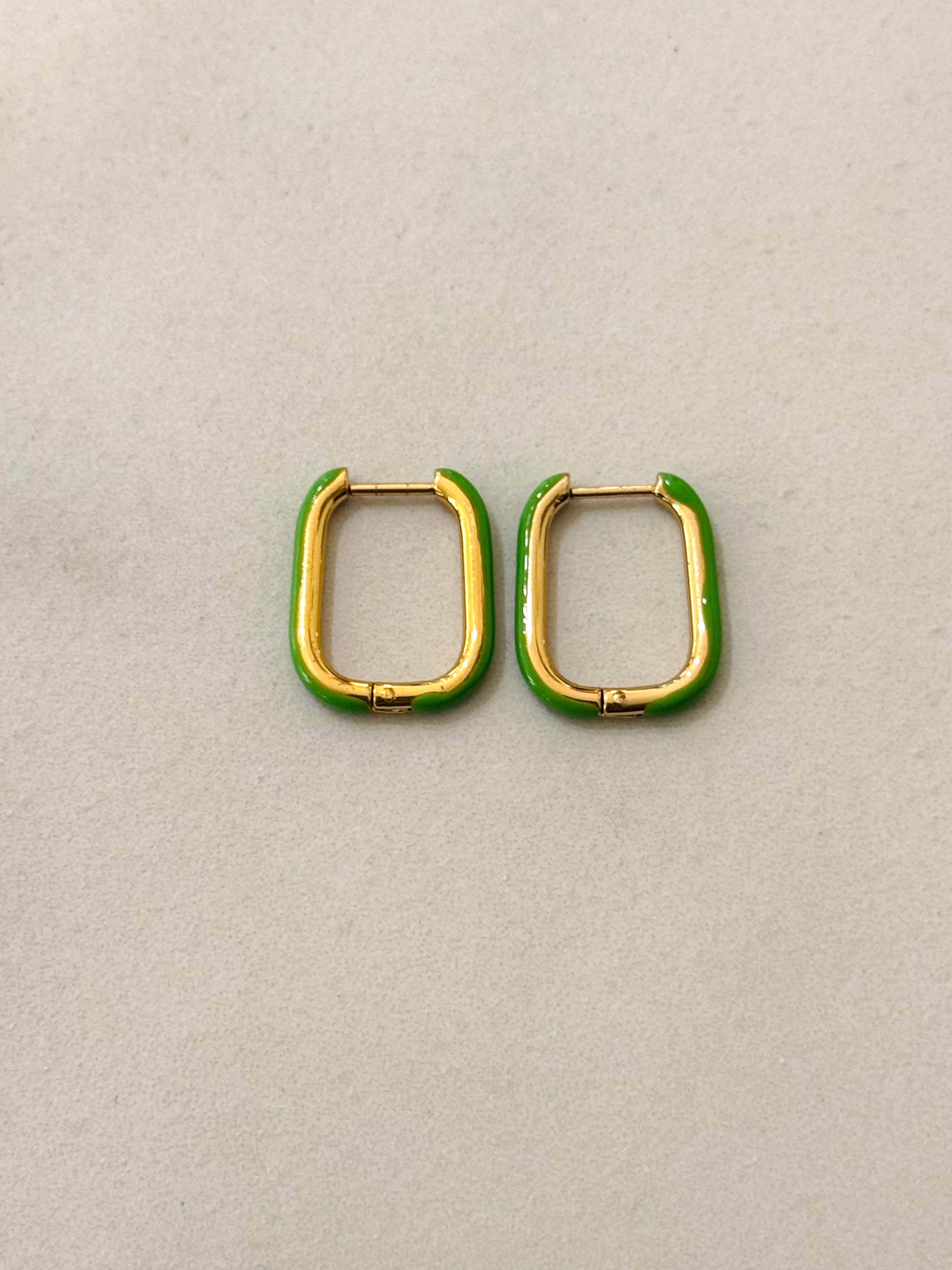 Cassette Barcelona - Wholesale Hoop Earrings - Colorful Rectangular Stainless Steel Earrings4