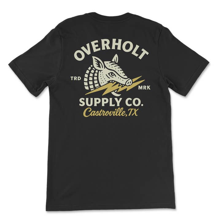 Overholt Supply Co. - Wholesale Screen Printed T-Shirt - Unisex - OSC-108 "Lightning Dillo" T-Shirt