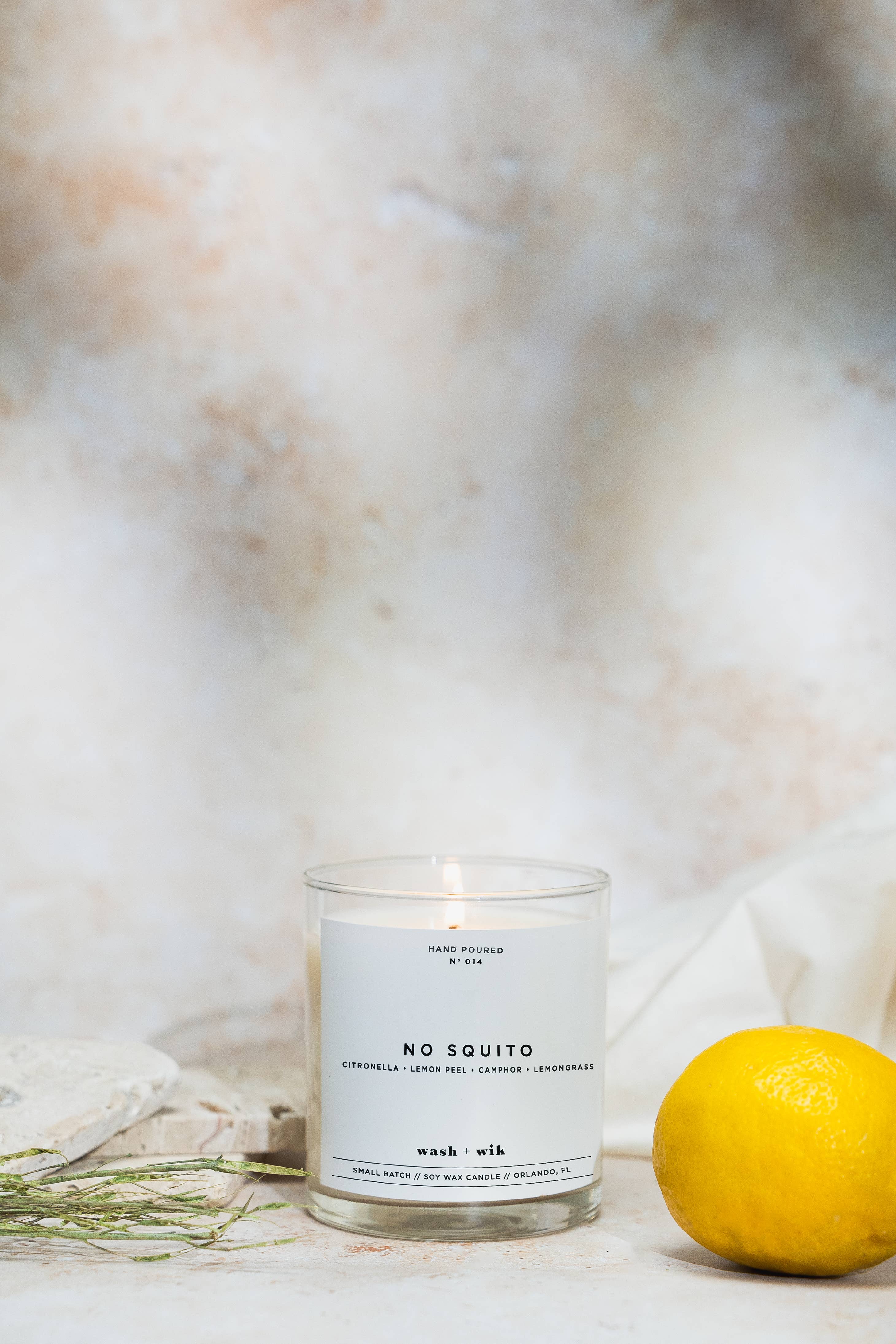 Wash and Wik - Wholesale Outdoor Candle - Citronella Soy Wax Candle | No Squito | Outdoor - 1 Wick