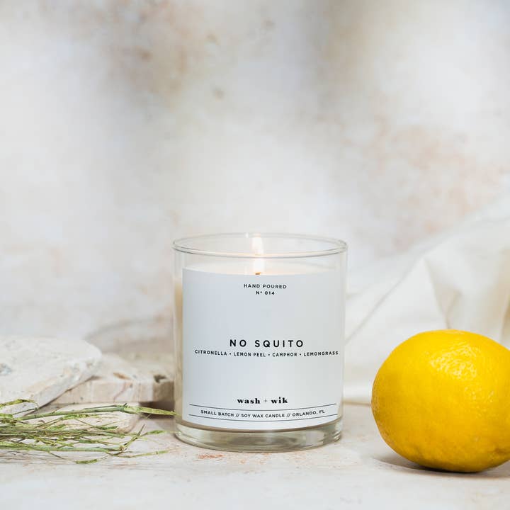 Wash and Wik - Wholesale Outdoor Candle - Citronella Soy Wax Candle | No Squito | Outdoor - 1 Wick0