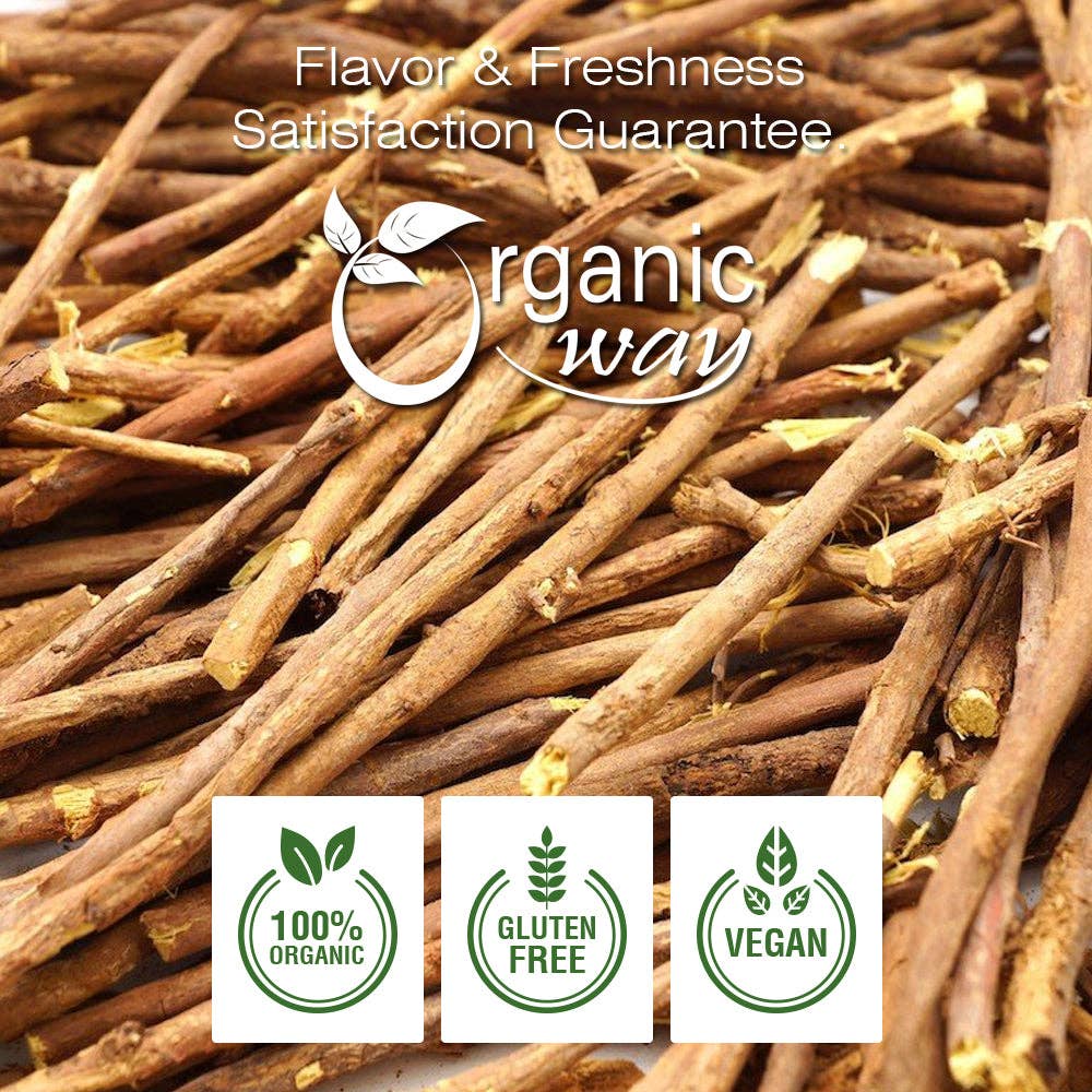 Organic Way LLC - Wholesale Kruiden - Zoethoutwortelpoeder (Glycyrrhiza Glabra) - Kruidenthee | Koosjer & USDA Gecertificeerd | Veganistisch, Non-GMO & Glutenvrij | Getest op Zware Metalen en Zuiverheid | 100% Rauw uit India7