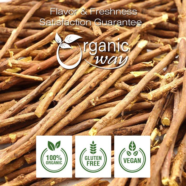 Organic Way LLC - Wholesale Kruiden - Zoethoutwortelpoeder (Glycyrrhiza Glabra) - Kruidenthee | Koosjer & USDA Gecertificeerd | Veganistisch, Non-GMO & Glutenvrij | Getest op Zware Metalen en Zuiverheid | 100% Rauw uit India7
