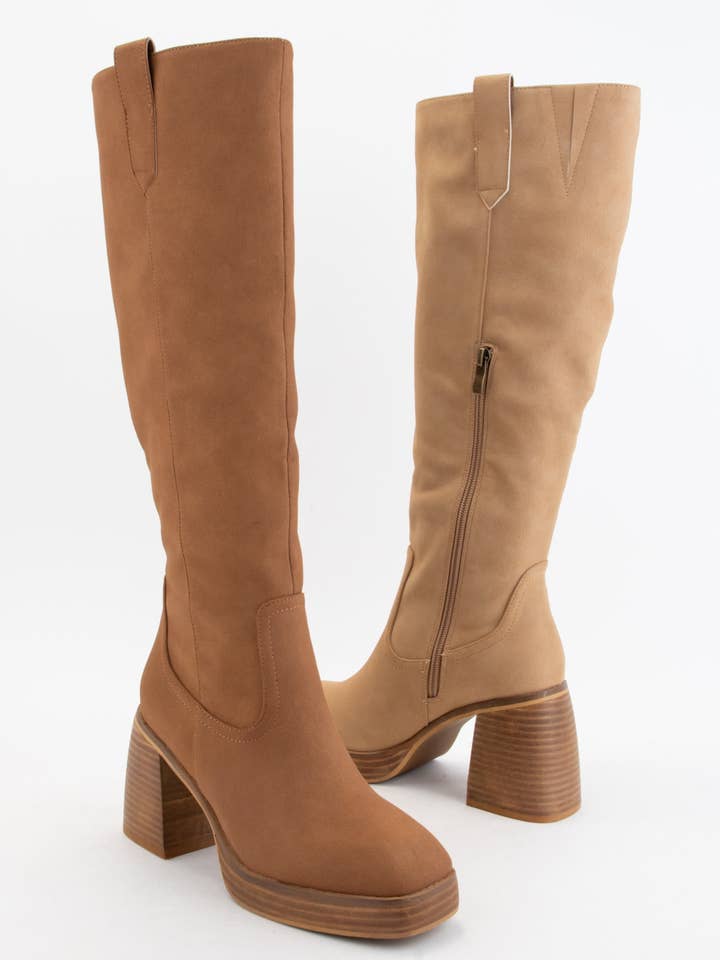 CCOCCI - Wholesale Boots - Women's - ALYSSA CHUNKY PLATFORM HEEL SLIM FIT TALL BOOTS3