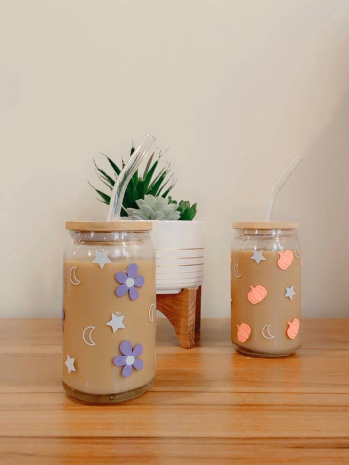 Bicchiere con margherita lunare per la vendita all'ingrosso da parte di Pink pretty designs