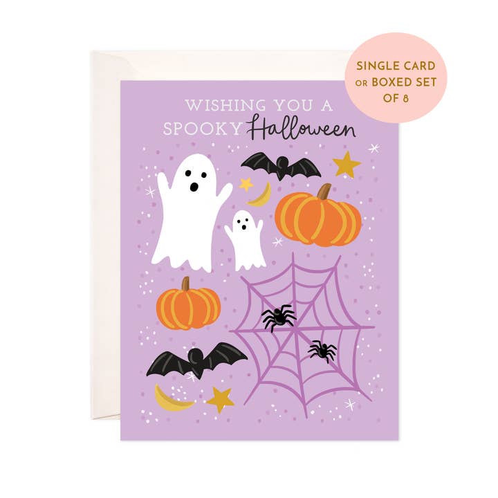 Carte de vœux d'Halloween effrayante - Jolie carte d'Halloween pour la vente par Bloomwolf Studio