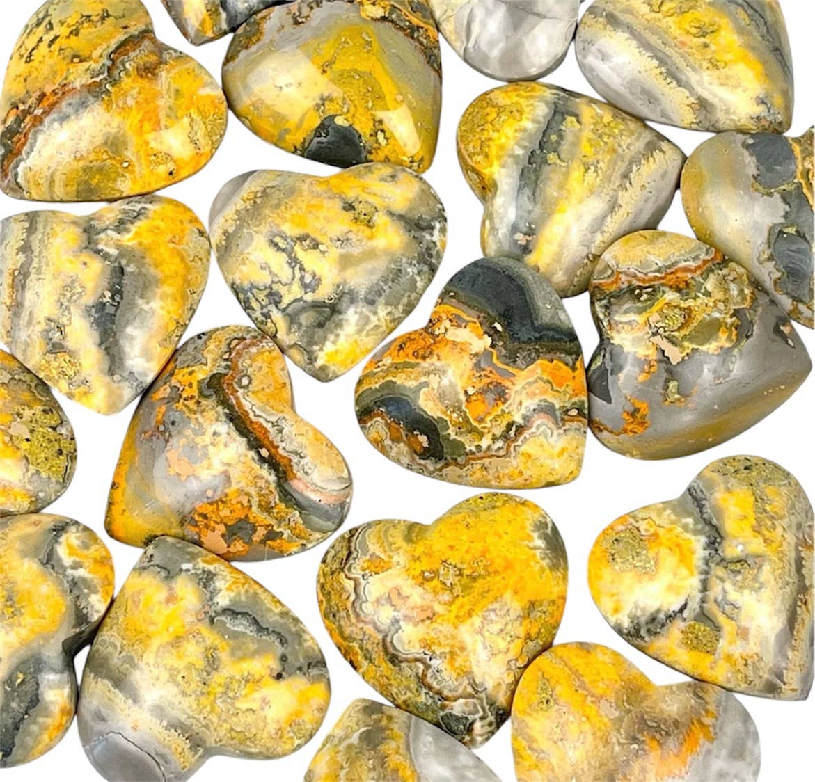 Quasar Gems USA - Wholesale Spiritual Stone/Crystal - Bumble Bee Jasper Hearts Small