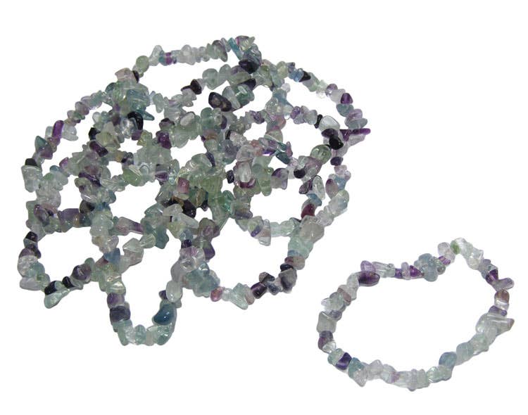 Crystal Magick Wholesale Ltd – wholesale Beaded bracelet – Fluorite Chip Bracelets pk100
