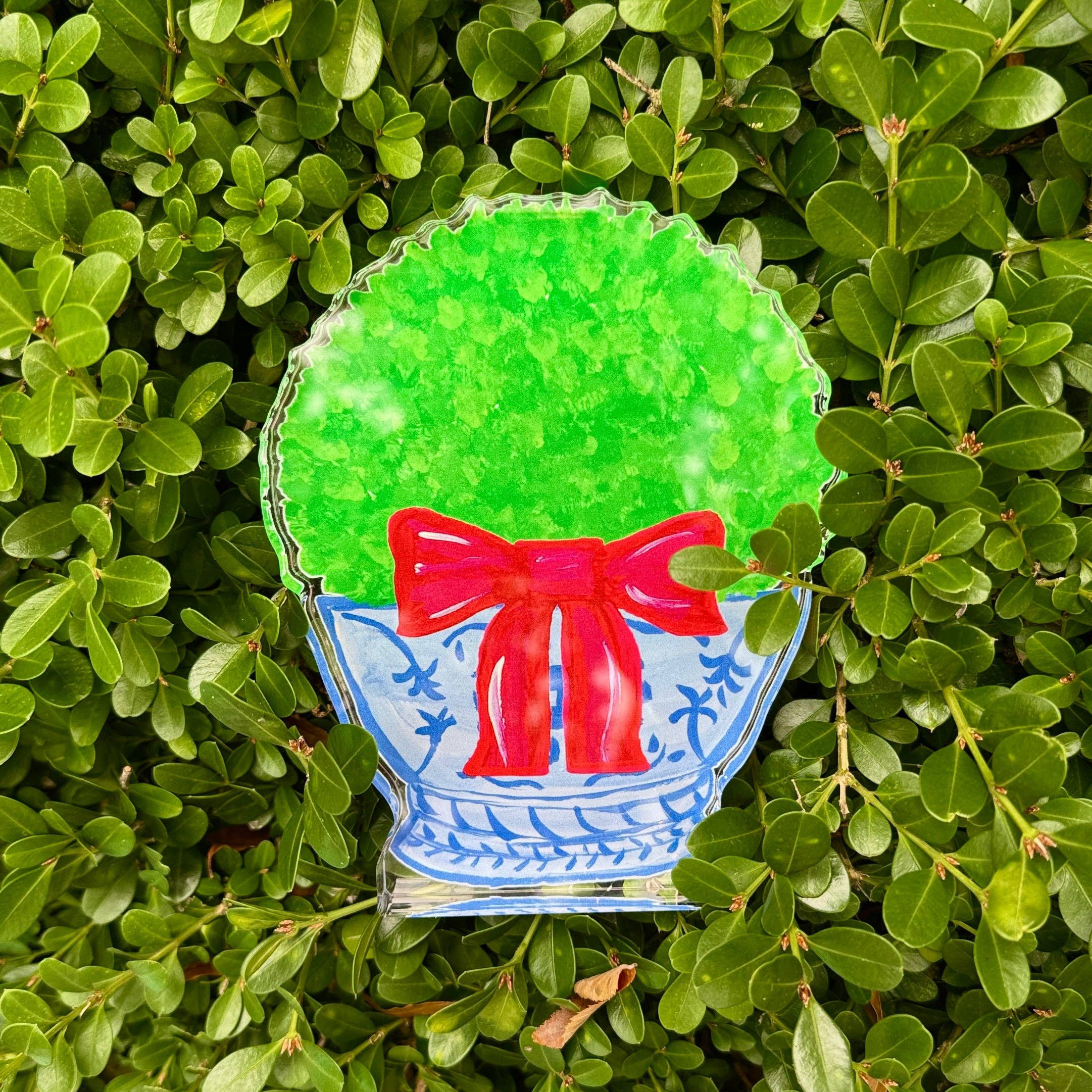 Lemondaisy Design - Wholesale Christmas Decoration - Acrylic Block Chinoiserie Christmas Boxwood5