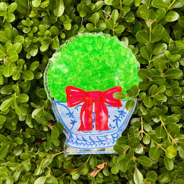 Lemondaisy Design - Wholesale Christmas Decoration - Acrylic Block Chinoiserie Christmas Boxwood5