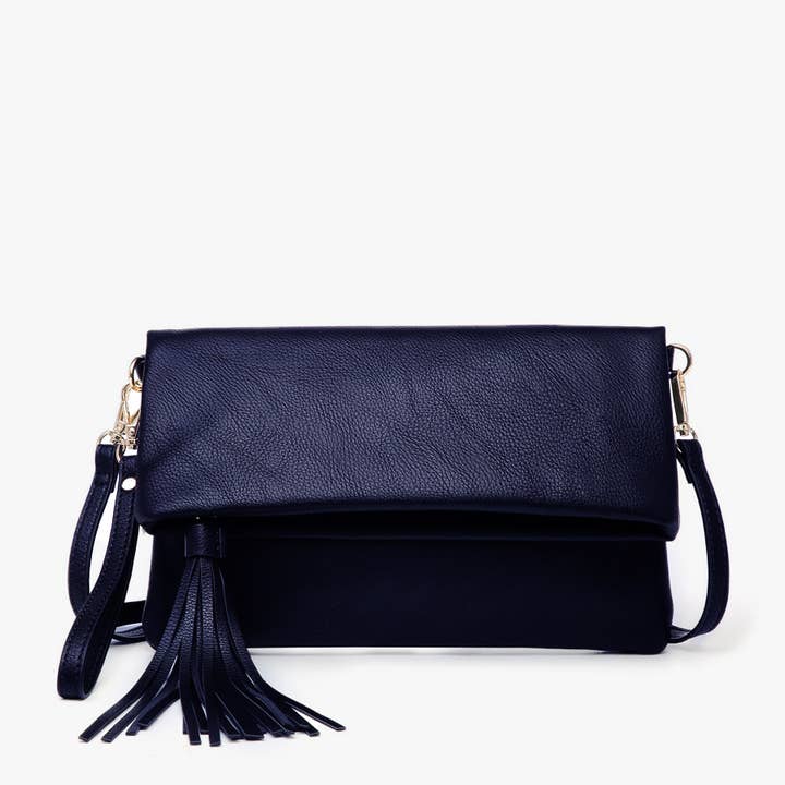 Jen & Co. - Wholesale Crossbody Bag - Women's - M1772 Austin Flapover Tassel Crossbody Clutch