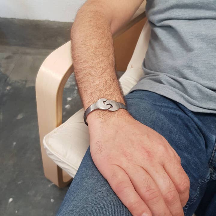 Gleamlety - Vente Bracelet manchette - Bracelet clé en acier inoxydable2