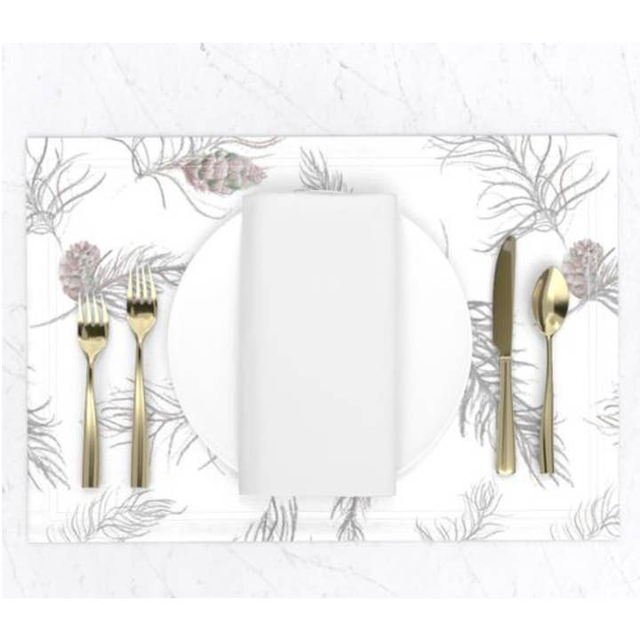 Winter Pines Placemat for wholesale by Fox & Willow Design Studio